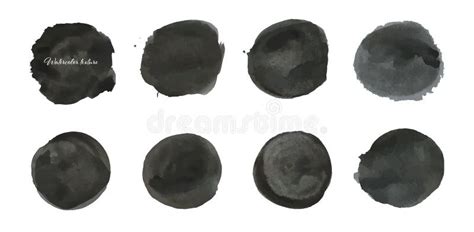 Conjunto De Manchas Negras Manchas Negras Unpar Edgewatercolor Texturevector Stock de ...