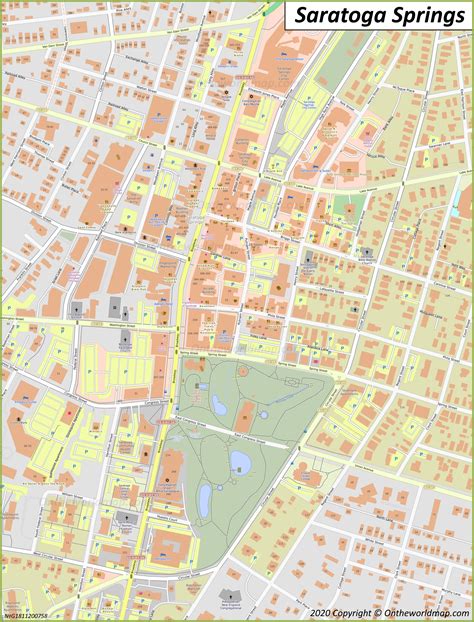 Saratoga Springs Downtown Map - Ontheworldmap.com