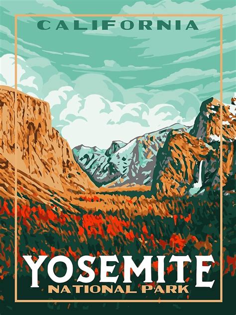 "Yosemite National Park Original WPA Poster Style Retro Design" Poster for Sale by ...