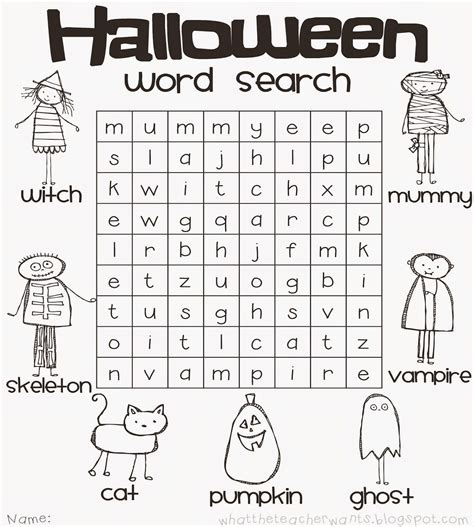 Halloween Printable Word Search