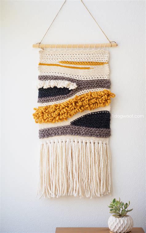 How to Make Your Own Woven Crochet Wall Hanging - One Dog Woof