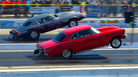 POWER WHEELIE SHOOTOUT DRAG RACING OLD SCHOOL AMERICAN MUSCLE CARS AT BYRON DRAGWAY - YouTube