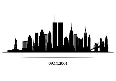 New York City Skyline With Twins Tower World Trade Center 09112001 American Patriot Day ...