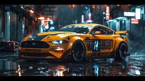 Desktop Wallpaper Desktop Background Mustang Cyberpunk Sports Car ...