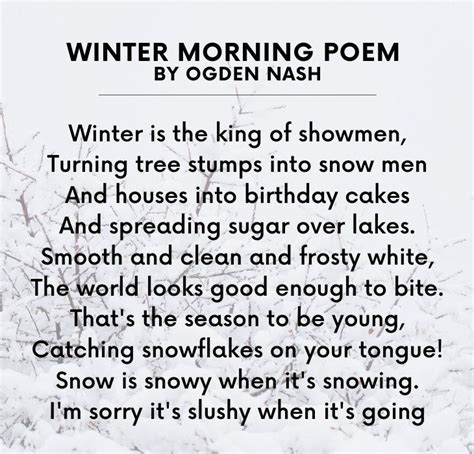 Winter morning poem | Poems, Morning poem, Kids poems