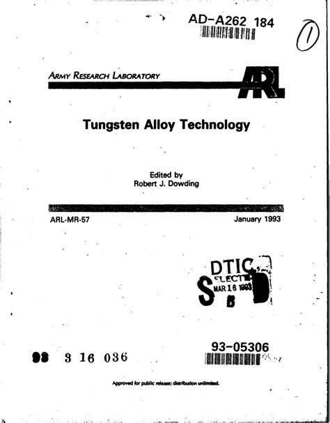 (PDF) Tungsten Alloy Technology