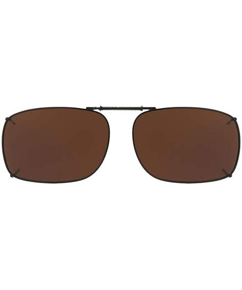 SOLAR SHIELD Clip-on Polarized Sunglasses Size 52 Rec 1 Brown Full Frame NEW - CJ129NRQK15 # ...