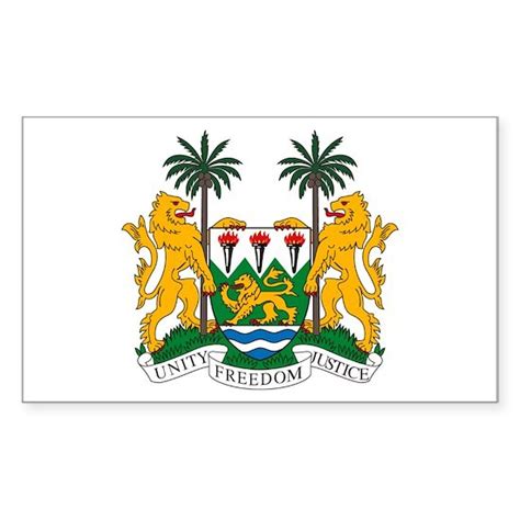 sierraleonecoat Sticker (Rectangle) Sierra Leone Coat of Arms Rectangle ...