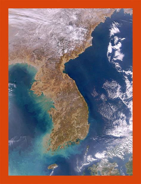 Satellite map of Korean Peninsula | Maps of South Korea | Maps of Asia ...