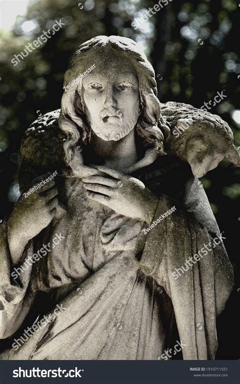 Jesus Christ Good Shepherd Ancient Statue Stock Photo (Edit Now) 1910711551