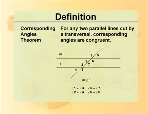 Definition--Theorems and Postulates--Corresponding Angles Theorem | Media4Math