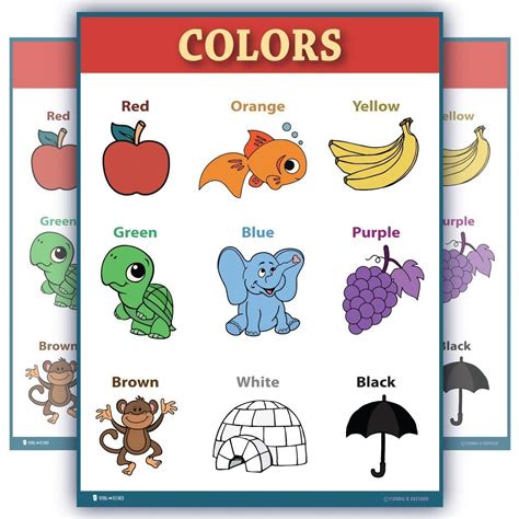 Learning Colors Preschool Chart Poster Classroom – Young N' Refined