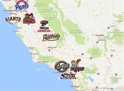 California League Map | Teams | Logos - Sport League Maps