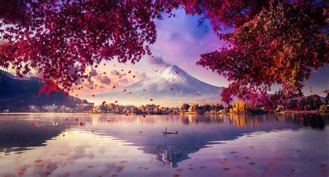 Download Mount Fuji Lake Japan 4K Wallpaper | Wallpapers.com