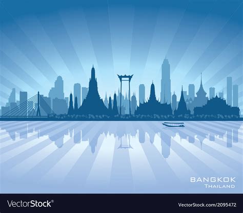 Bangkok thailand city skyline silhouette Vector Image