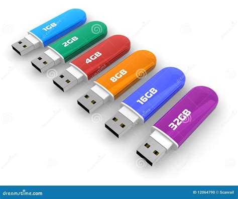 Row Of Color USB Flash Drives Stock Photo - Image: 12064790