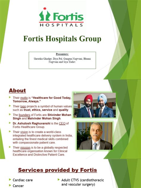 Fortis Hospitals Group | PDF | Health Care | Cardiothoracic Surgery