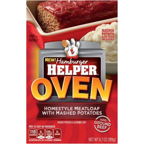 Betty Crocker Oven Homestyle Meatloaf with Mashed Potatoes Hamburger ...