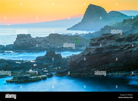 View of Kahakuloa Head and Haleakala Volcano from Poelua Bay on West ...