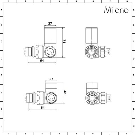 Milano Select - Chrome Modern Corner Radiator Valves (Pair)