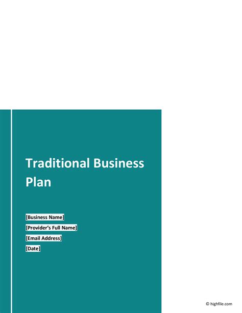 Business Plan Template for Restaurant - Word | Google Docs - Highfile