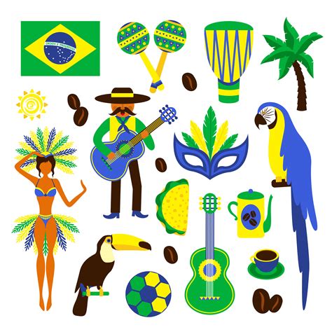 Brazil decorative set 466877 Vector Art at Vecteezy