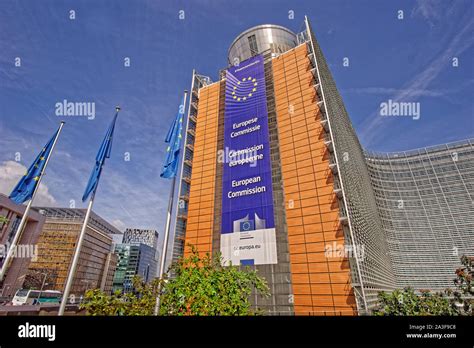 The Berlaymont Building, the headquarters of the European Commission in Brussels. Belgium Stock ...