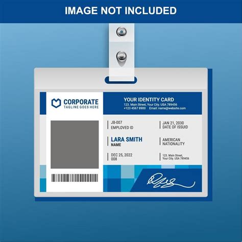 Blue Horizontal Id Card Template Design 830055 Vector Art at Vecteezy