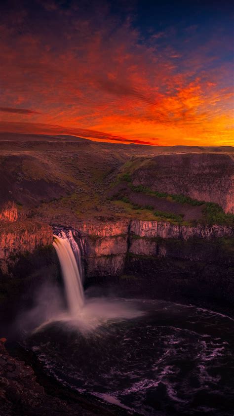 2160x3840 Waterfall at Sunset Sony Xperia X,XZ,Z5 Premium ,HD 4k ...