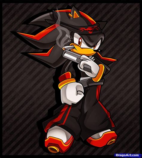 How to Draw Gangster Shadow, Shadow the Hedgehog, Step by Step, Sonic Characters, Pop Culture ...