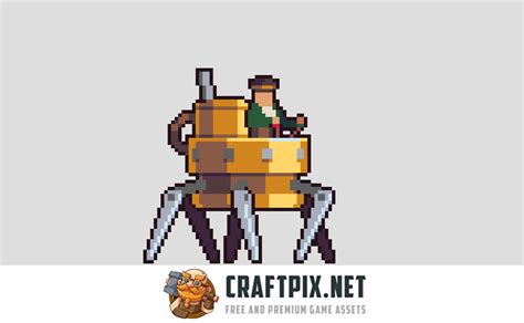 Steampunk Game Assets Pixel Art by Free Game Assets (GUI, Sprite, Tilesets)