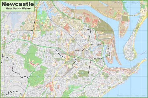 Large detailed map of Newcastle - Ontheworldmap.com