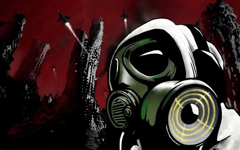 Download Post Apocalyptic Graffiti Mask Dark Gas Mask HD Wallpaper