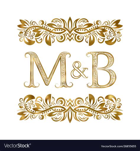 M and b vintage initials logo symbol letters Vector Image