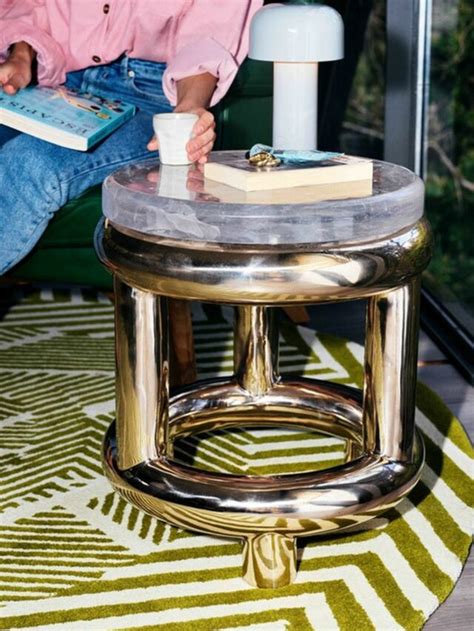 Cast Bronze and Irish Crystal Coalesce to Form Corca Side Table