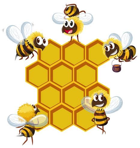 Happy bees and beehive 301318 Vector Art at Vecteezy