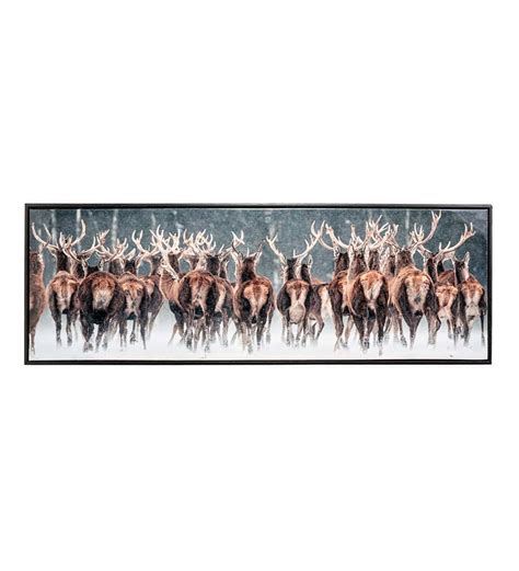 Deer Herd Painting on Canvas Wall Art | Wind and Weather