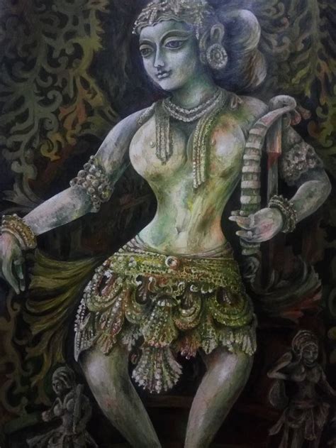 APSARA OF CHENNAKESHAVA TEMPLE Painting by KAUSIK KARMAKAR | Saatchi Art