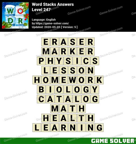 Word Stacks Level 247 Answers - Game Solver