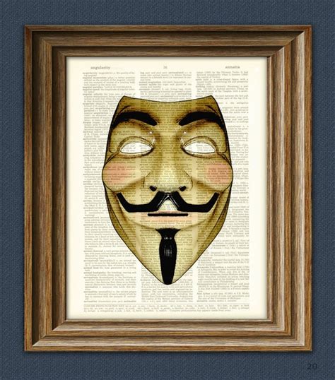 Guy Fawkes Mask Art Print mask illustration beautifully | Etsy