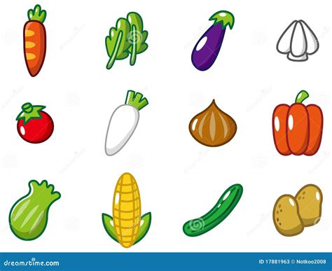 Cartoon vegetables icon stock illustration. Illustration of gourd ...