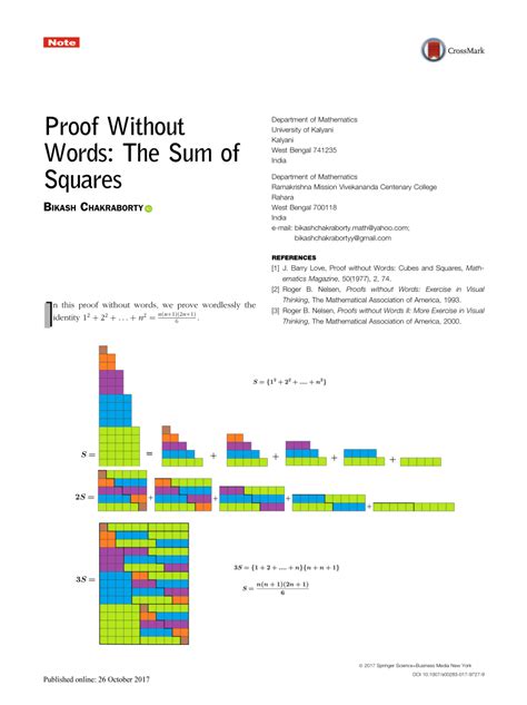 (PDF) Proof Without Words: The Sum of Squares