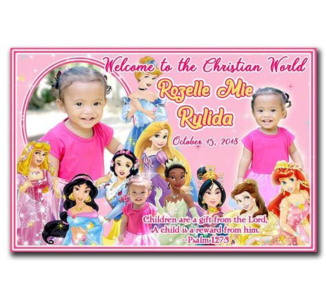 Princess Christening Layout Birthday Tarpaulin Design, Christian World ...