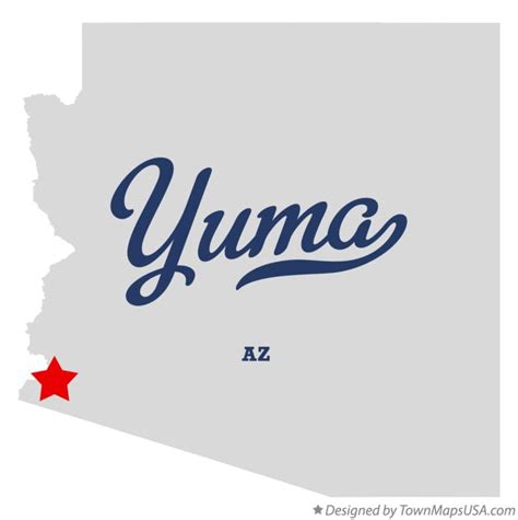 Map of Yuma, AZ, Arizona