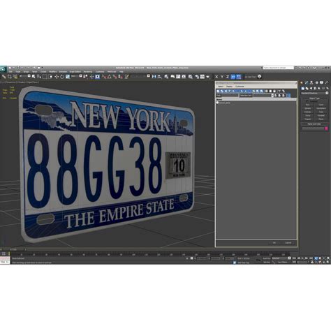 3d new york state license plate model