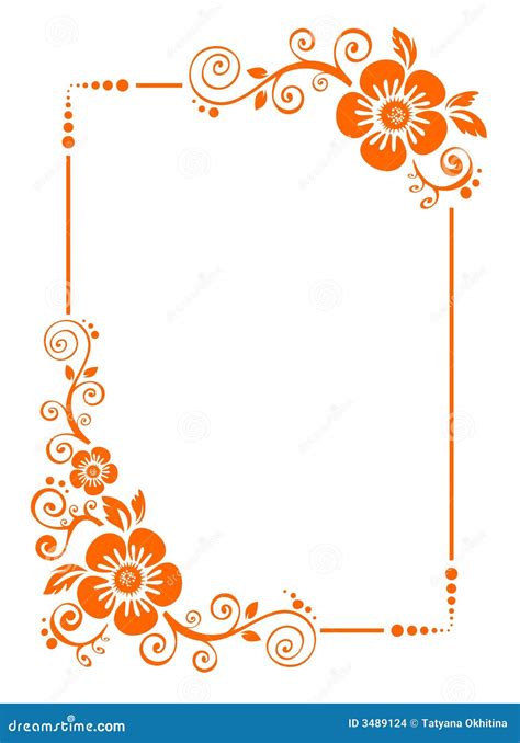 Orange Flower Border Stock Images - Image: 3489124