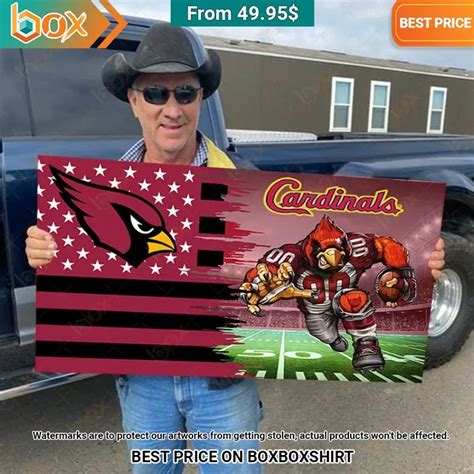 Arizona Cardinals Mascot Wood American US Flag Canvas - Express your ...