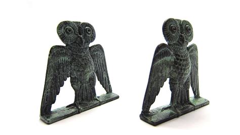 Bronze Sculpture of Greek Owl Athenian Metal Statue Museum - Etsy