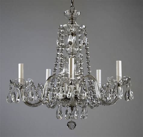 Waterford Style Crystal Chandelier c1950 Glass Vintage Antique Restored | Crystal chandelier ...