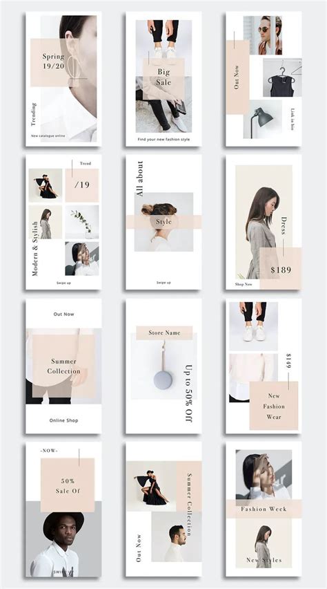 12 Minimalist Creative Instagram Story Templates | Instagram template ...